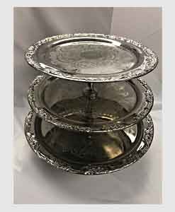 Tray, 3-Tier, Silverplate
